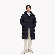 90%白鸭绒羽绒服长款过膝连帽压胶加厚保暖外套H810-P260368，男装羽绒服，星座1210A