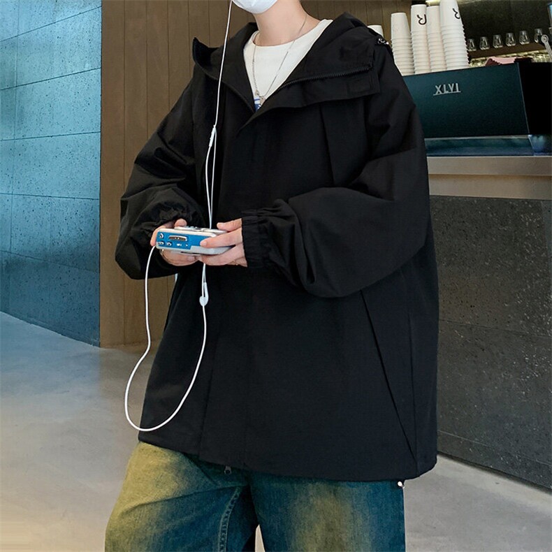 JK9082/P65春装新款防风防水冲锋衣夹克男潮宽松大码上衣外套，男装夹克，电商A141