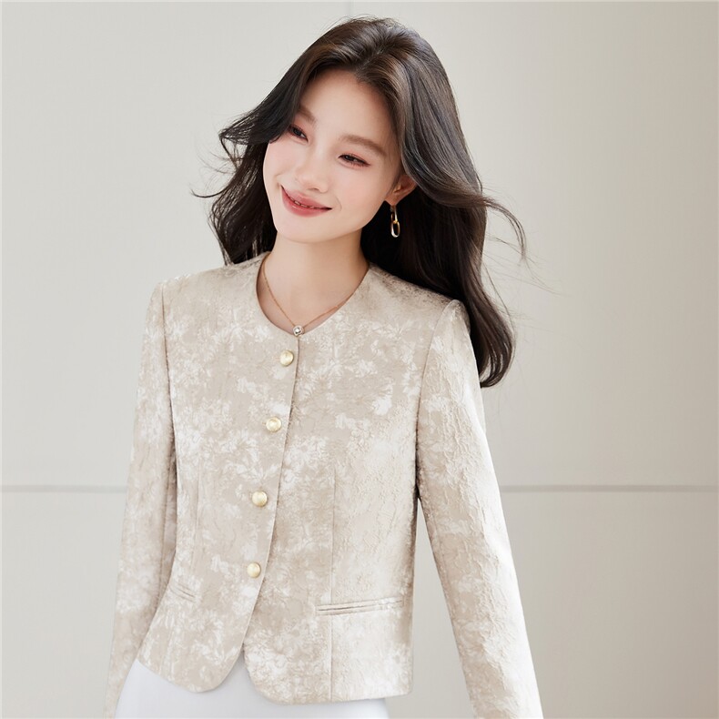 《档口现货》2026秋装上新气质提花短款小外套女,女装短外套,苗苗