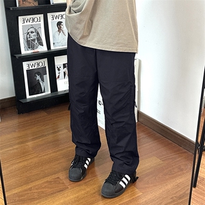 自拍图有大货美式复古口袋工装裤夏季新款设计感阔腿裤K65-P40