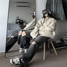 牛仔外套男春季复古日系飞行员夹克高级感痞帅工装衣服JK1109-P78，男装工装外套，星座1103-3