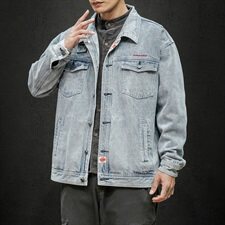 秋季日系复古牛仔外套男潮牌宽松夹克潮流上衣DF64T，男装夹克，电商A102