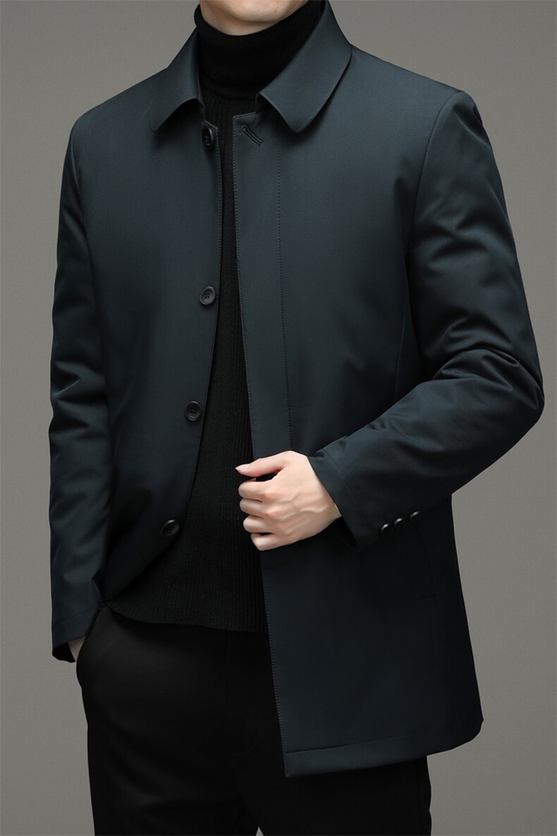 秋冬男士羽绒服中老年爸爸装商务休闲翻领衬衫外套A9605-P210,男装羽绒服,电商B212（原钱塘6029）