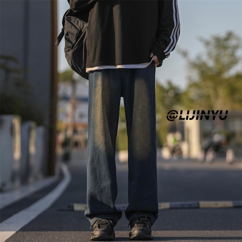 渐变拖地裤时尚宽松百搭拖地休闲牛仔裤K870特批40，男装休闲裤，星座718-1