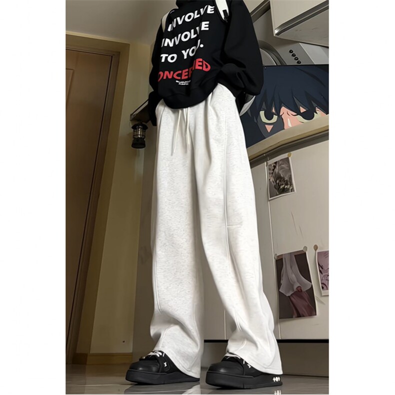 24秋冬重磅中性风男女卫裤运动裤休闲裤弯刀裤k3217J-48常规38,男装休闲裤,电商A009A（原A058A）