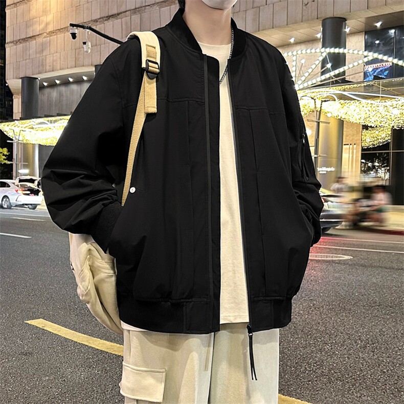 JK6837-P68   L-9XL秋季新款大码美式重磅翻领休闲夹克 控98图片