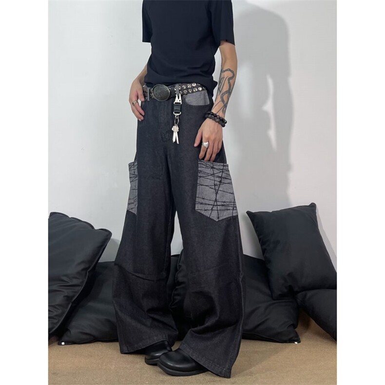 1506/QA5450/P49美式高级感弯刀休闲西裤垂感廓形复古拖地长裤，男装西裤，星座1506