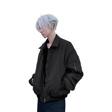 美式高街复古老钱风薄款夹克冲锋衣男女纯色休闲宽松boxy飞行外套，男装夹克，电商A443