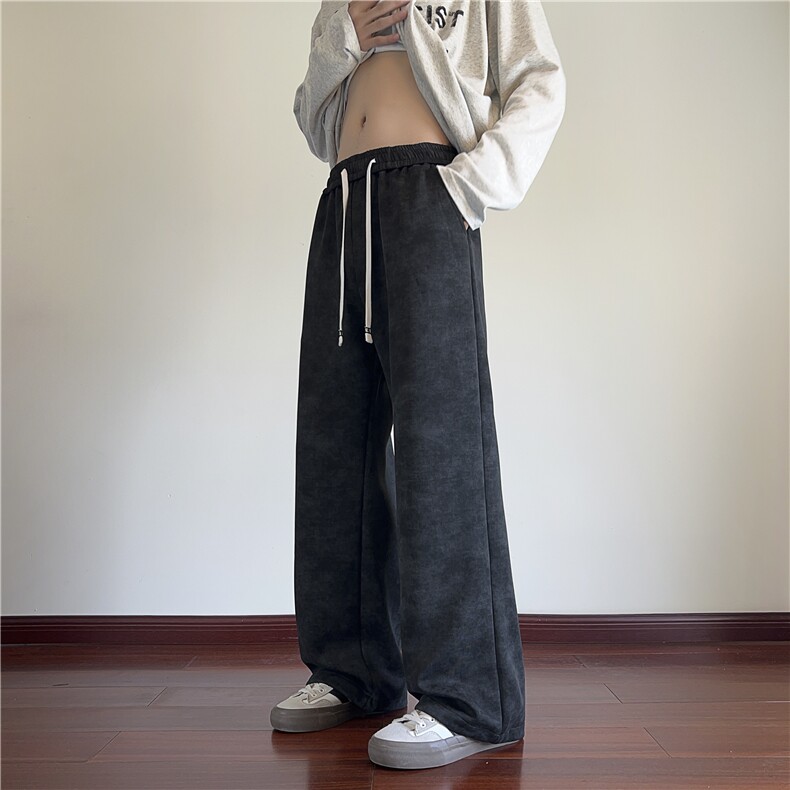 美式扎染灯芯绒裤子迷彩休闲裤运动卫裤直筒阔腿裤K887*P40控68,男装休闲裤,星座227-1