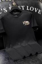 夏季套头短袖燙钻潮休闲圆领T恤亮片大码简欧QT4066-1-A8859-P45，男装T恤，电商A227B（原钱塘4066-1）