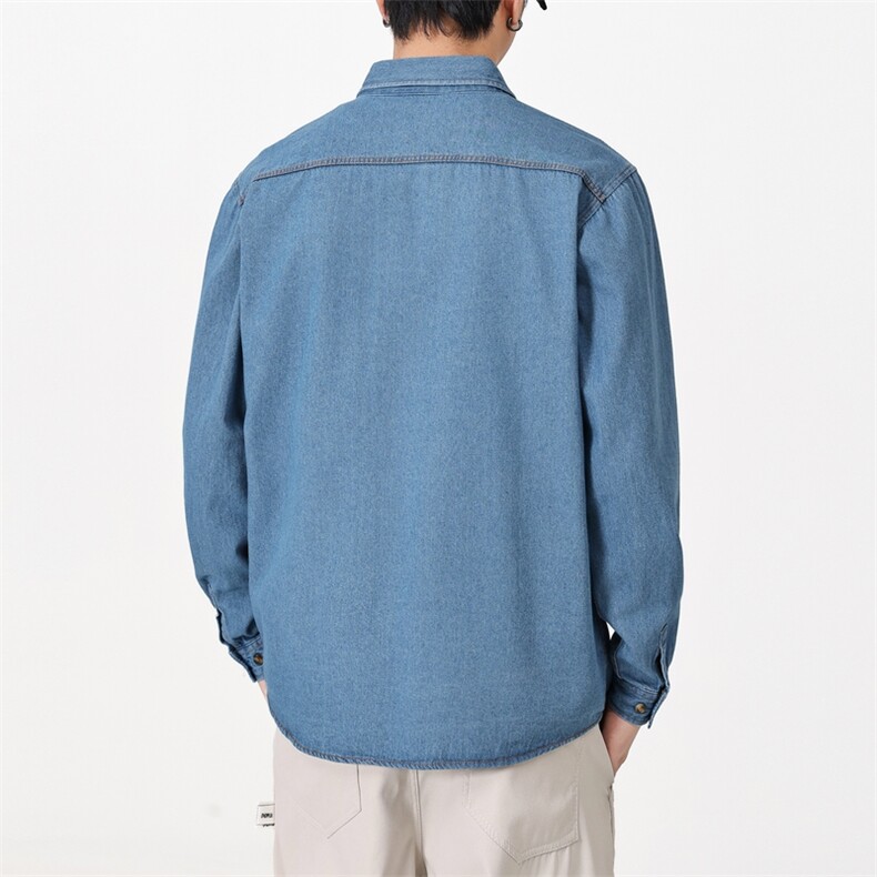 新款(跨境货源）长袖牛仔衬衫男宽松休闲外套,男装衬衫,星座1107-1