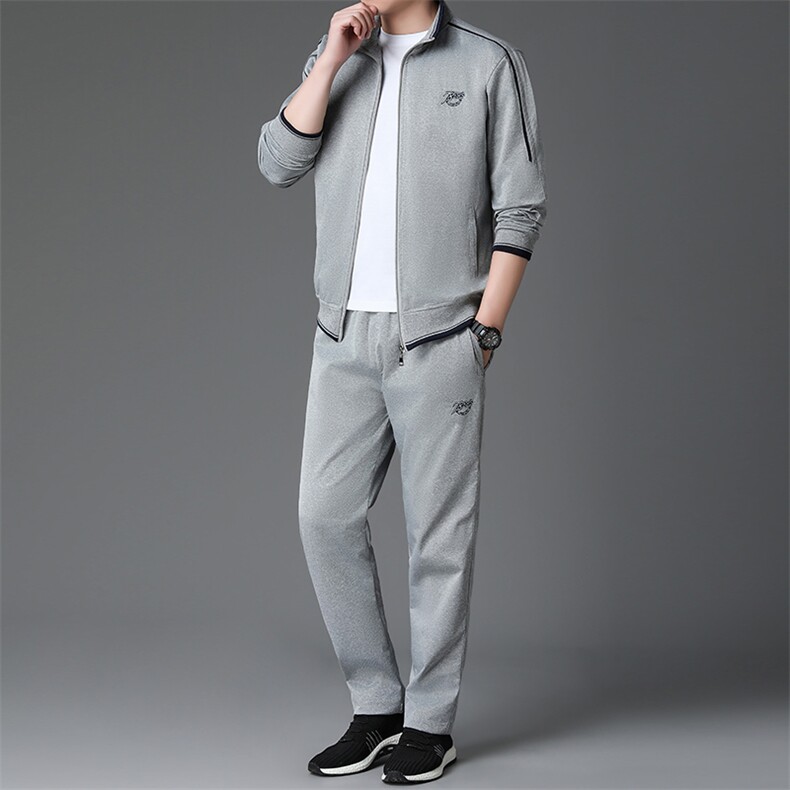 R-DM6363258秋季男式长袖长裤两件套运动休闲开衫修身卫衣套装,男装休闲套装,电商B360