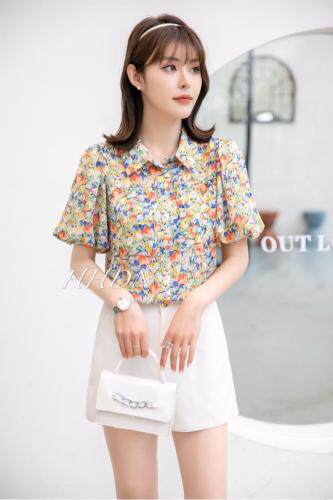 【现货】夏季新款短袖雪纺小衫，女装，红火丹妮