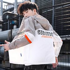 夏季男士防晒衣时尚印花拼接色连帽薄款夹克外套DS-A158-S205，男装夹克，星座310B-3