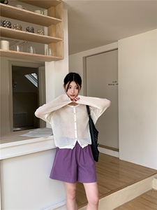 新款简约长袖针织衫女宽松休闲百搭上衣图片