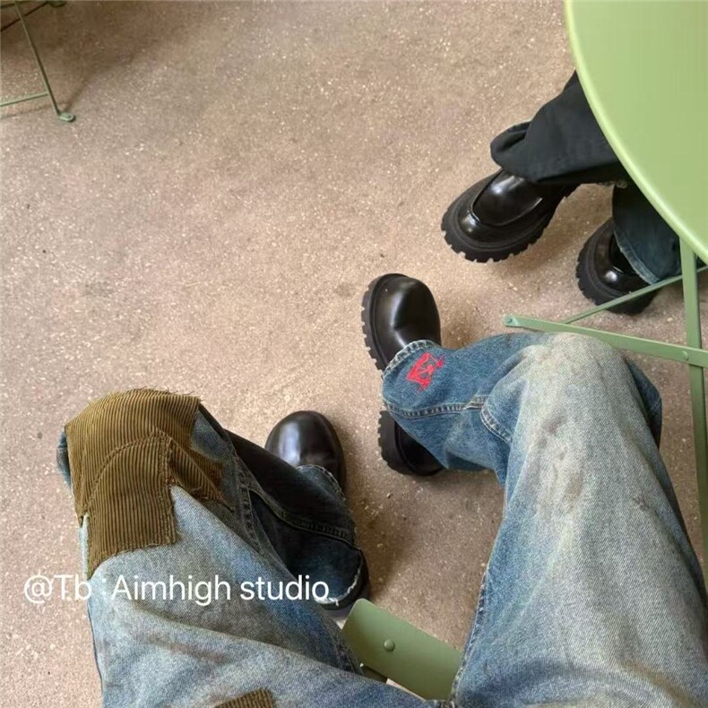 ERD忧郁的富二代贴布拼接丝绒灼烧修长洗水刀割破坏微喇牛仔裤,男装牛仔裤,四季星座505
