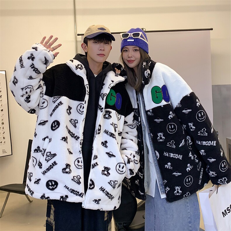 2023夹克外套拼接羊羔毛夹棉棉袄棉服羊剪绒棉衣男3322-P90控138,男装夹克,星座207