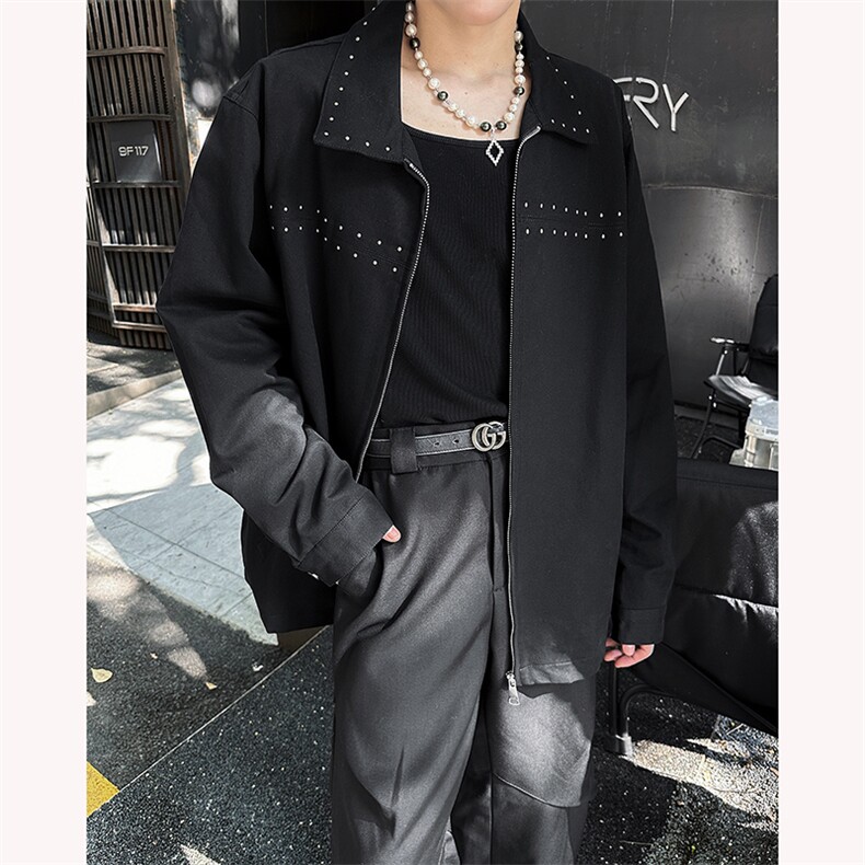24秋冬男士铆钉设计暗黑蜂鸟夹克外套JK57-P108,男装夹克,电商B288