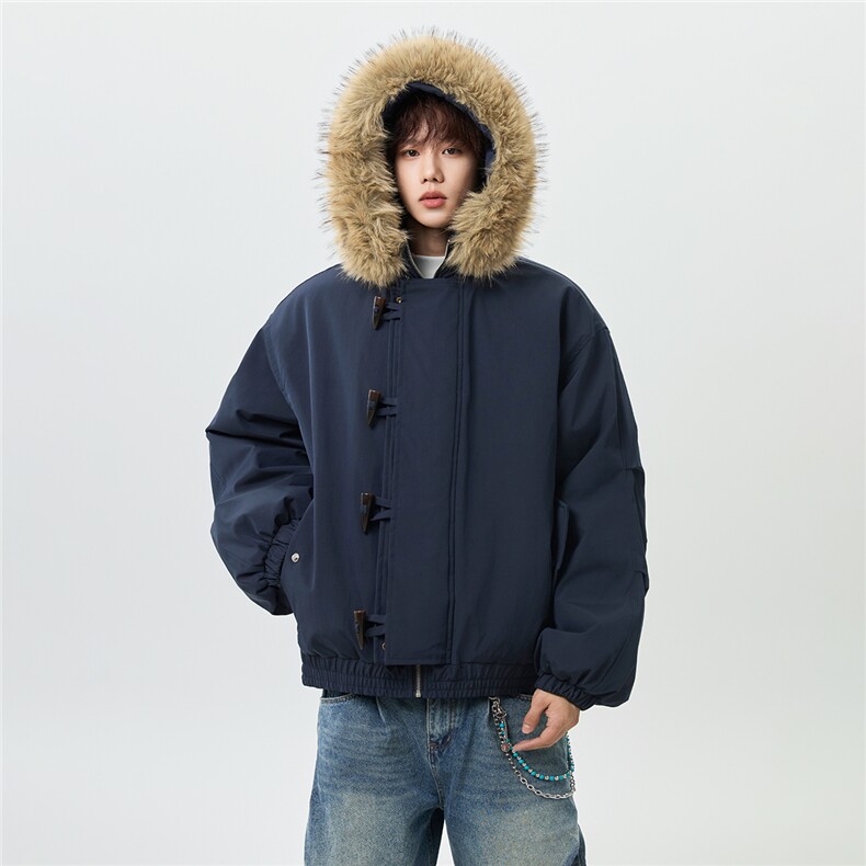 2025冬季毛领加厚棉服牛角扣连帽上衣MF002-P130-控239,男装棉衣,星座216(原A116)