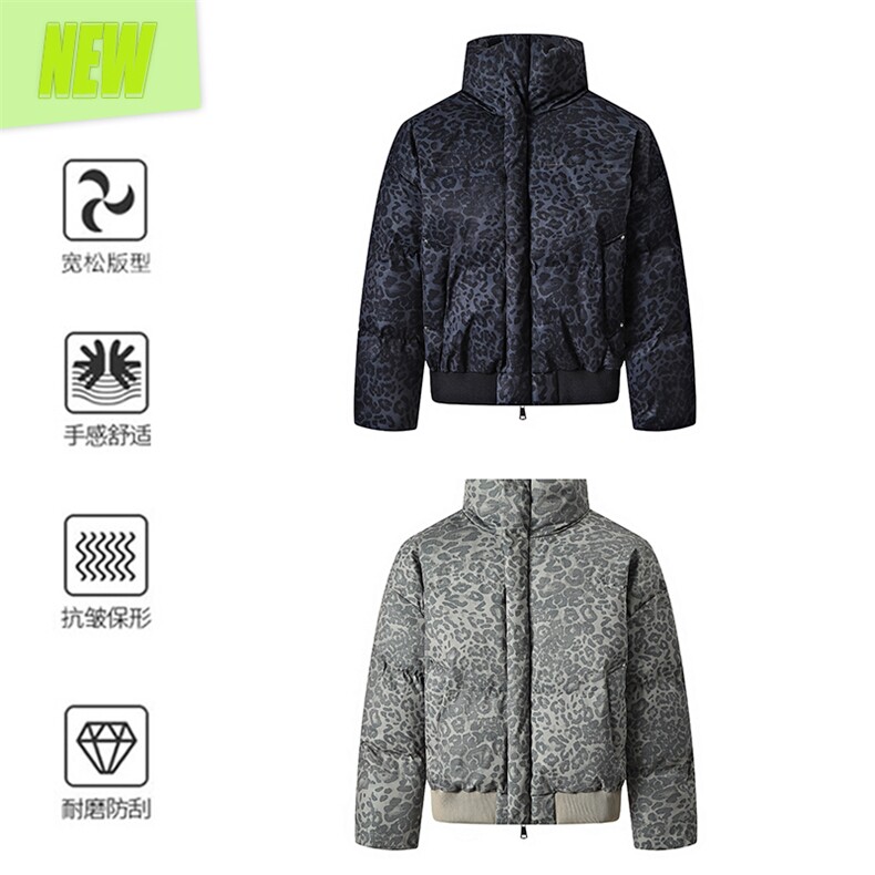 面包服豹纹高街冬装复古立领棉服男女棉衣外套做旧HZ8820-P88,男装棉衣,星座610B-1