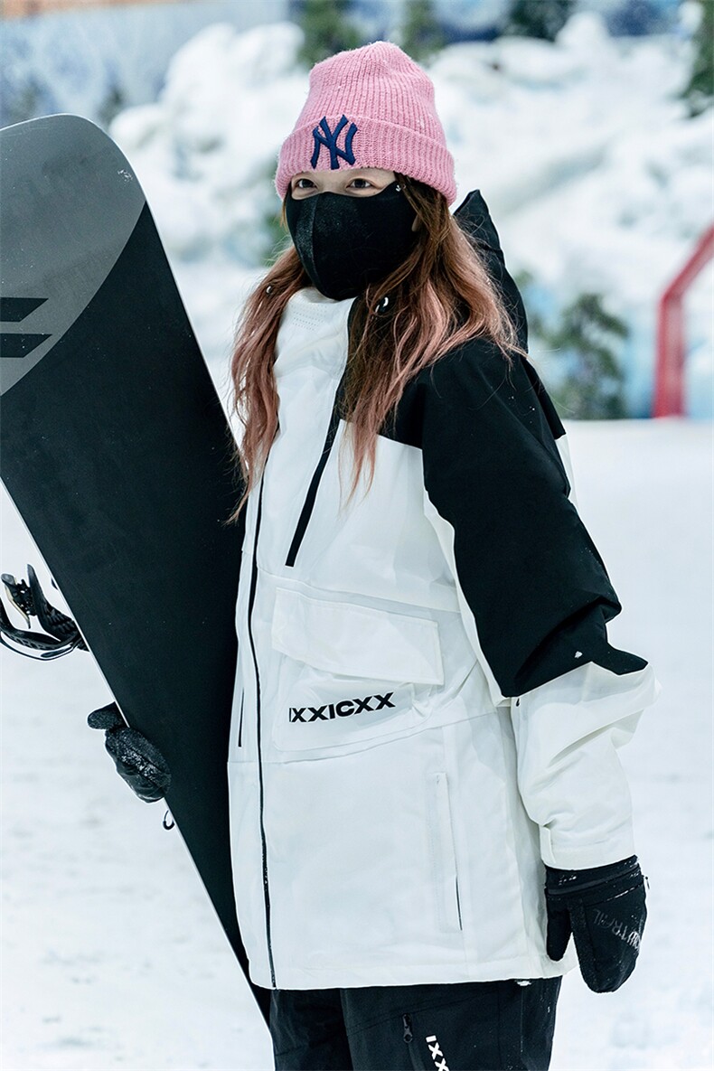 冬季防水防寒保暖机能潮滑雪衣男女连帽抽绳滑雪服外套HF57-P175,男装棉衣,电商A001