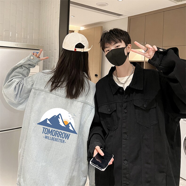 牛仔夹克男大码牛仔外套男茄克NJ77235-P60加绒款-P75,男装夹克,电商A040