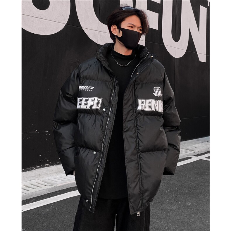 黑色pu皮棉服男2026冬季新款加厚保暖宽松棉衣外套痞帅潮棉袄p98,男装棉衣,电商C307