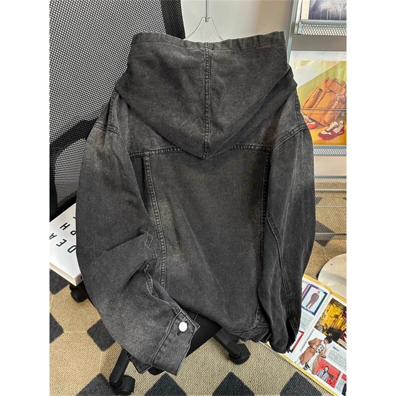 JK8605-P56水洗做旧连帽牛仔卫衣,男装卫衣,电商B323A
