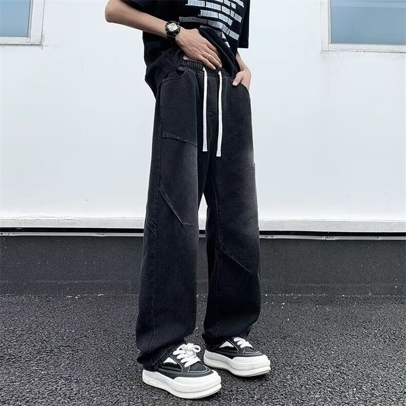 1506/QG6310/P42小众牛仔裤男款潮牌宽松复古水洗阔腿美式高街,男装牛仔裤,星座1506