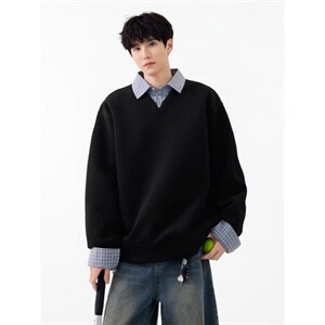 【XZ1112-1现货】卫衣假两件长袖衫翻领 P46 YW11，男装卫衣，星座1112-1