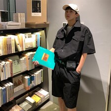 【2025春夏】港风日系复古连体裤工装男连体衣女送皮带腰包套装,男装休闲套装,星座112A