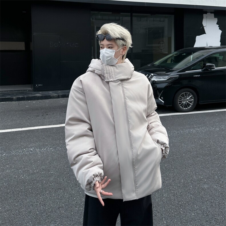 冬季美潮高级感设计感小众连帽棉服男欧美街头外套情侣潮Y183,男装棉衣,星座506