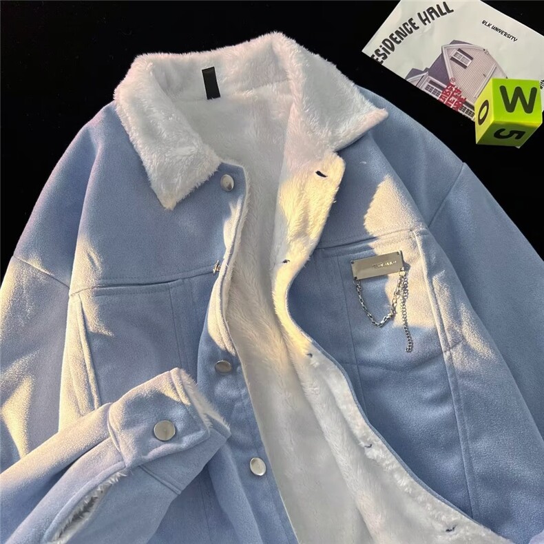 秋冬新款男女装ins潮加绒加厚服情侣外套麂皮绒Q802P75,男装夹克,星座1116-2