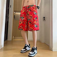 oversize沙滩短裤男夏休闲五分裤宽松大码东北花裤衩子insDK209，男装牛仔裤，星座115A(原星座507）