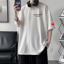 HT73236-P22华夫格t恤男短袖男大码五分袖大皂风，男装T恤，电商A040