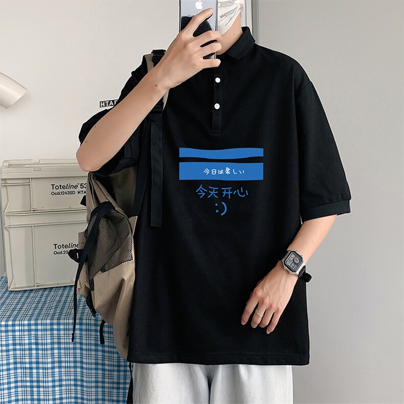 PL57033-P35翻领短袖polo衫男大码胖子半袖t恤男有领保罗衫模特,男装Polo衫,电商A040