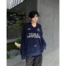 美式高街针织衫男士韩版潮流提花字母帅2024冬季ins毛衣MZ695-P53，男装针织衫/毛衣，星座412-2