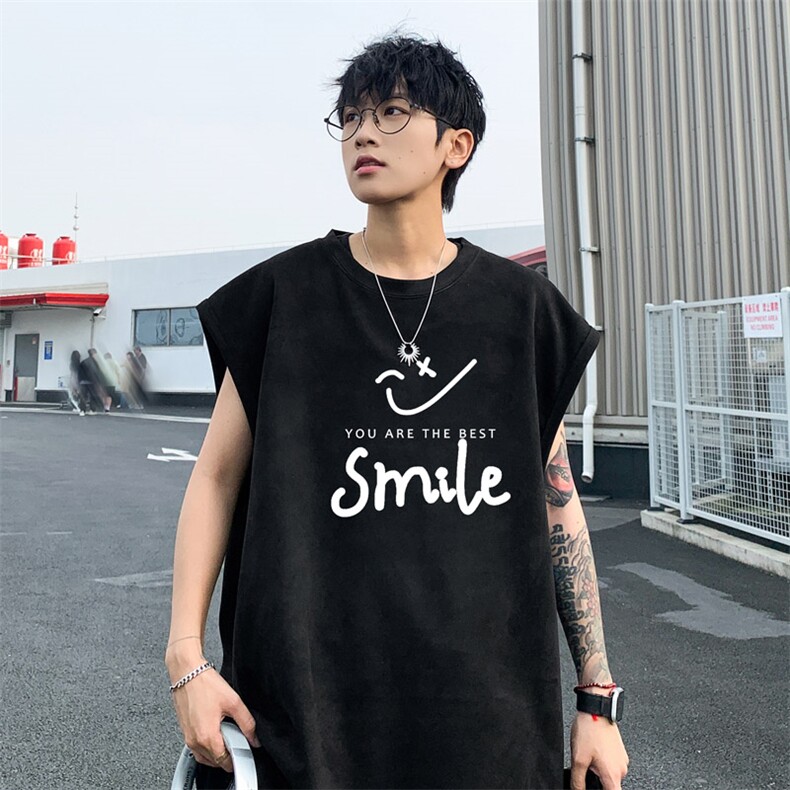 ！2025夏季新款男士麂皮绒无袖T恤情侣简约背心TLBX19特P18,男装T恤,电商B220