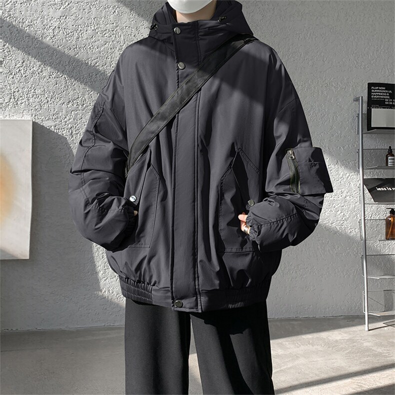 棉衣男冬季新款港风宽松休闲连帽面包服学生加厚棉服MF9006-P95,男装棉衣,星座214-3