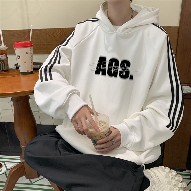 美式三杠条纹复连帽卫衣秋冬男女宽松长袖SWY2475-P55控8850棉,男装卫衣,电商B370