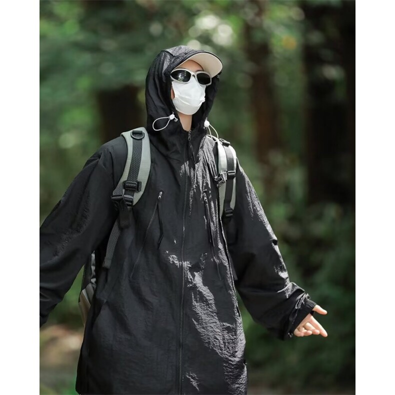 夏季防晒服户外运动透气情侣连帽情侣防晒衣皮肤衣男Y139，男装防晒衣，星座1116A-1（原606A）