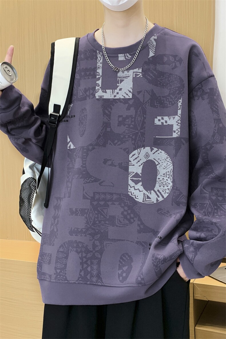大码秋冬潮流印花卫衣男宽松休闲W9906,男装卫衣,星座1107-1