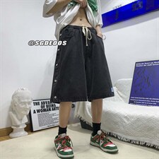 夏季牛仔短裤排扣潮牌百搭宽松休闲五分裤313A-1-NZ003-P45控58，男装牛仔裤，星座808A-1