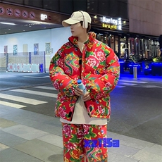 Y99男女休闲花衣服外套冬季保暖防寒面包衣服风大码汉服土潮，男装棉衣，星座115A(原星座507）