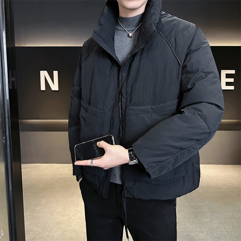 90新标2025设计款加厚保暖立领简约宽松羽绒服外套8821-P295,男装羽绒服,电商A413