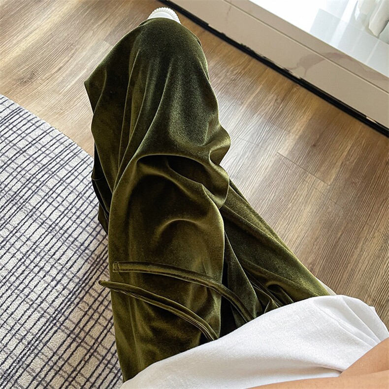 8XL-M加绒美拉德宽松金丝绒阔腿裤垂感拖地裤K993P55加绒65控78,男装休闲裤,电商D206-1
