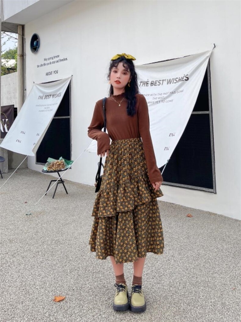 加厚针织拼接碎花加绒，其它，安玖拉