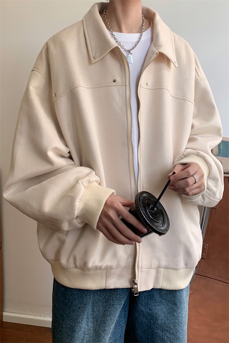 早秋~2025秋冬新款男士麂皮绒夹克外套机车上衣JK222特P65控118,男装夹克,电商B220