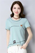 显瘦修身舒适宽松短袖2021年春季圆领T恤纯色韩版优雅，女装T恤，丽影随形