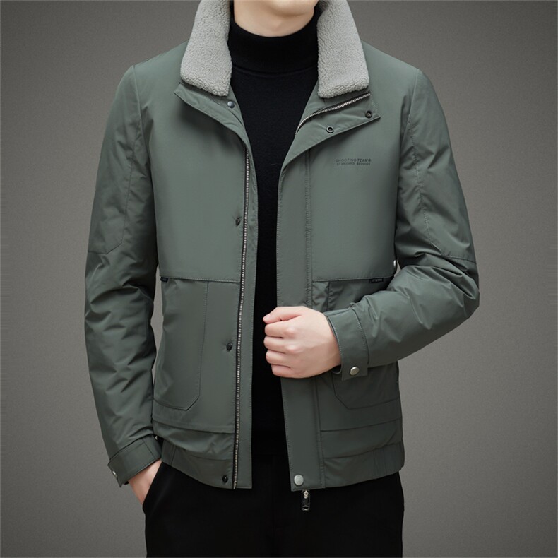 羽绒服男2023年新款青年立领商务休闲上衣冬季加厚保暖鸭绒外套,男装羽绒服,电商B212（原钱塘6029）